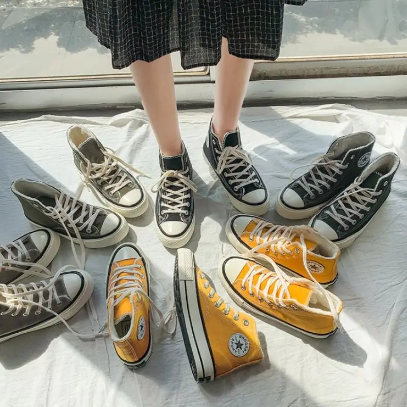 SJJH/женская зимняя парусиновая обувь с коротким ворсом высокие мужские кроссовки