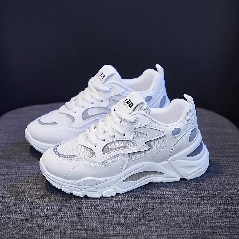 2021 Fashion Women's Platform Sneakers Women Shoes Korean Casual Chunky Sport Shoes White Vulcanized Tennis Female Basket Femme