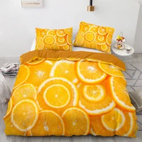 brief style bedding set oranges pattern quilt cover pillowcase twin double size recommend family set home textiles