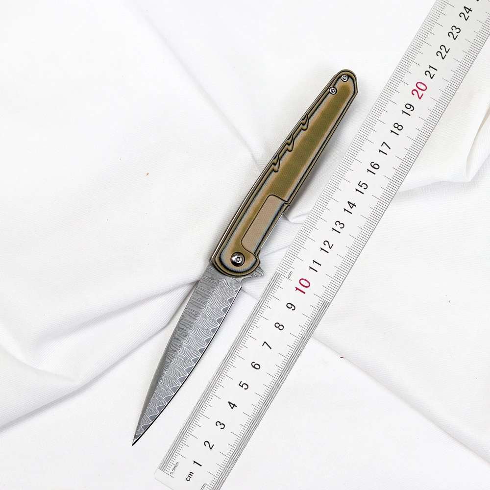 2021 новый складной нож с зеленой акулой VG10 лезвие из дамасской стали G10