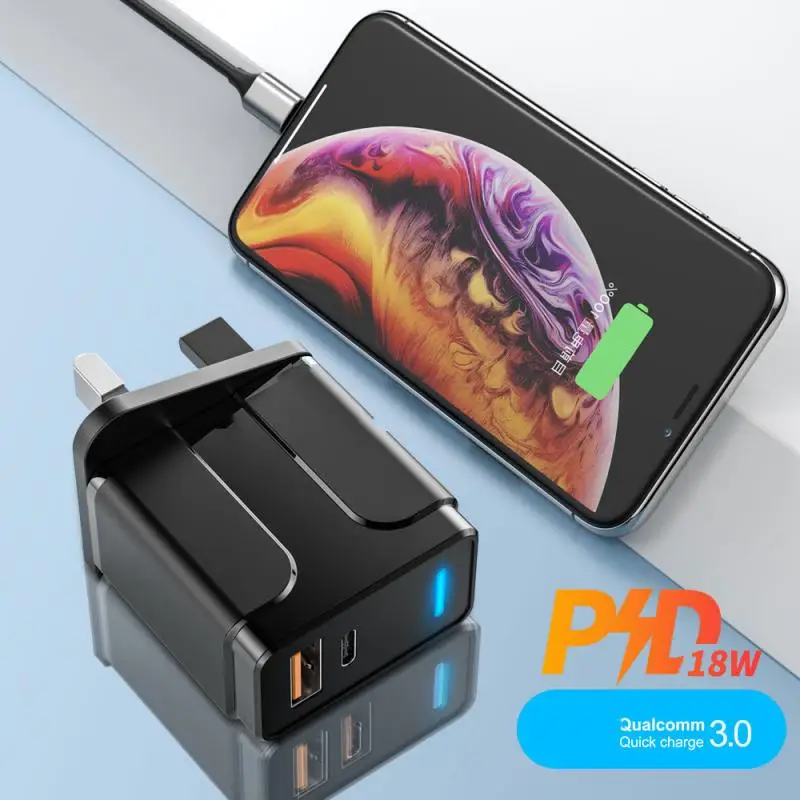 3A Быстрая зарядка 3 0 USB зарядное устройство EU UK мобильный телефон адаптер для IPhone X