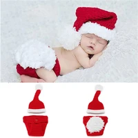 newborn baby toddler crochet 2022 christmas costume hat diaper soft baby photography prop hat cute outfit hot selling