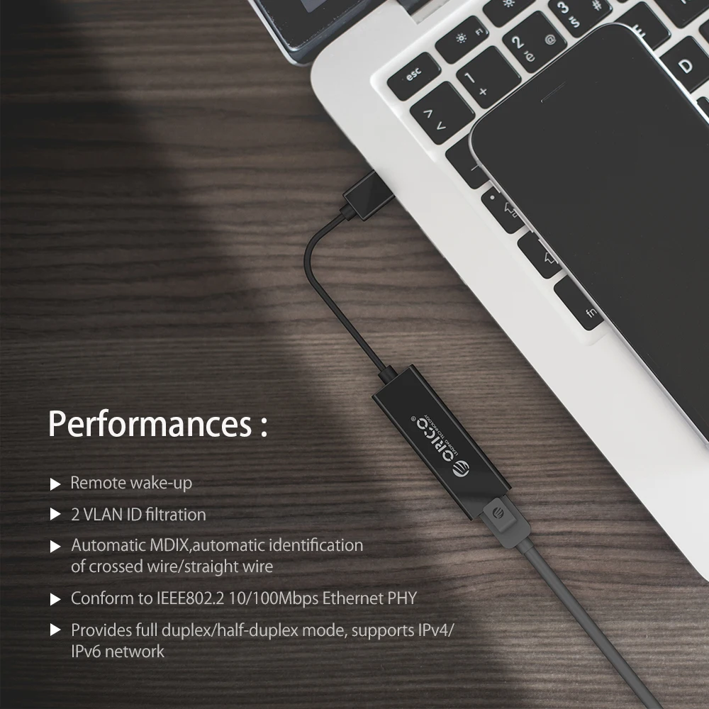 

ORICO 10M/100/1000M Mbps Lan Network Card USB 3.0 2.0 Gigabit Ethernet Adapter USB to RJ45 for Windows 10 8 8.1 7 XP Mac OS PC