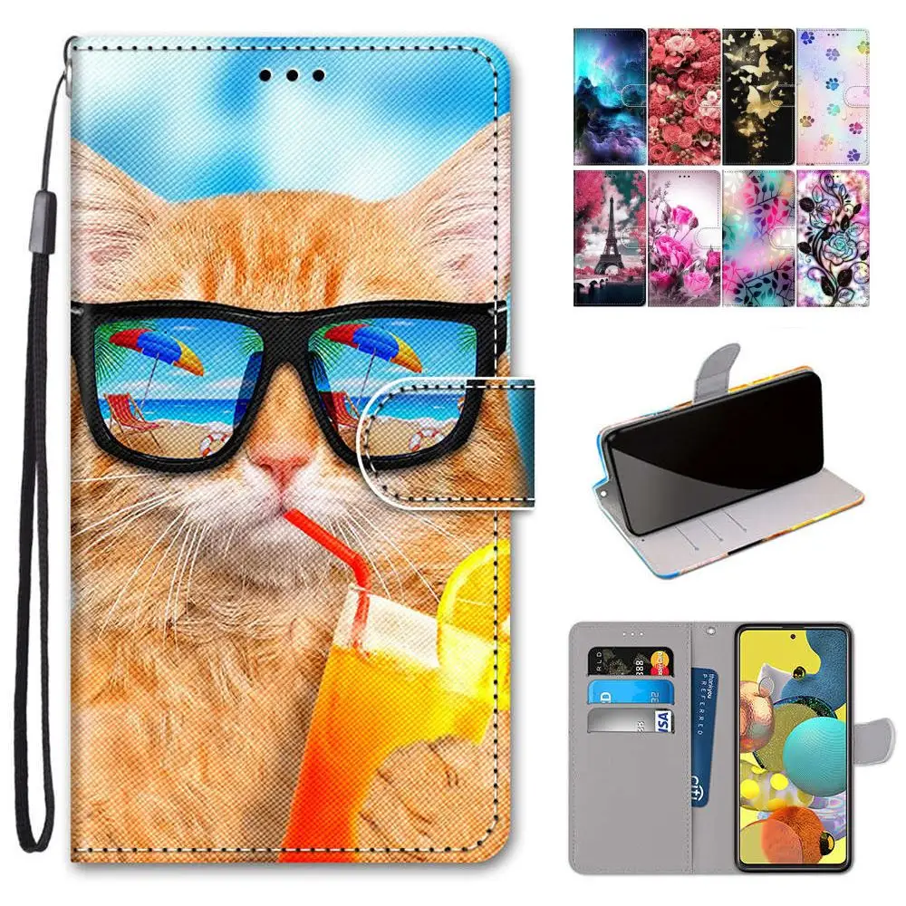 Магнитный чехол-подставка Cat Wolf для Samsung Galaxy A11 A31 A41 A51 A71 5G 4G M11 M31 S20 Ultra + Чехол-книжка