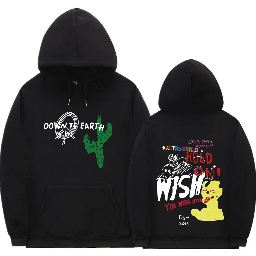 

Cactus Jack Inspired Hoodie Wish You Were Here Pullover Astroworld Merch Travis Scott Fan Print Hip Hop Harajuku Sweatshirt