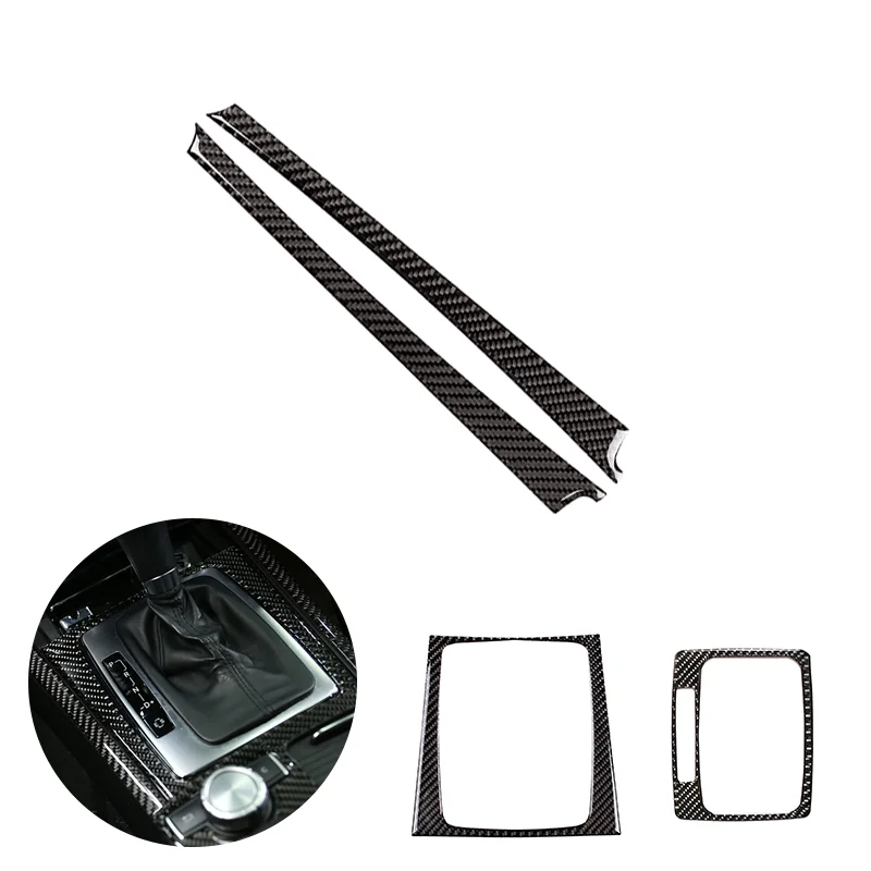 

For Mercedes Benz C Class W204 2007 - 2010 2011 2012 2013 Car Center Gear Shift Panel Cigarette Lighter Carbon Fiber Cover Decor