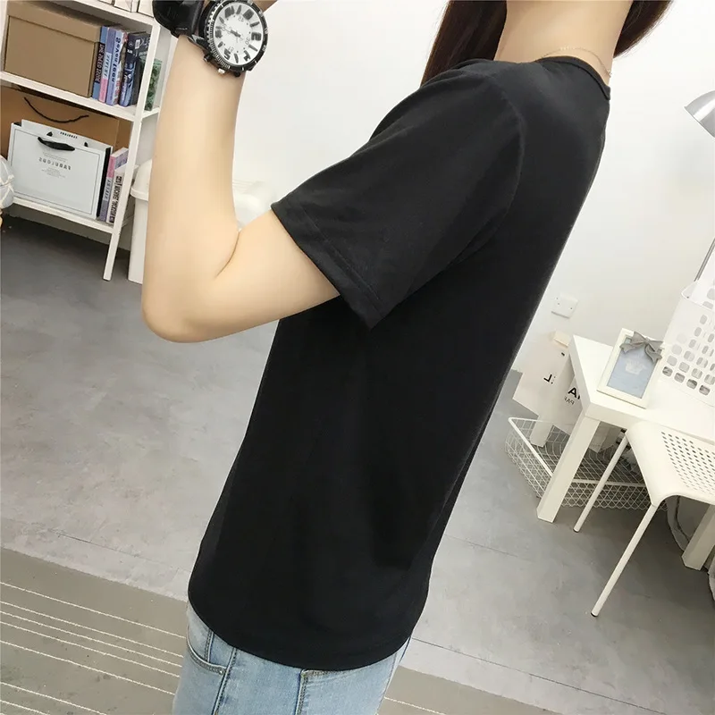 

Summer Korean Short-sleeved T-shirt Female Foreign Short-sleeved Students V-neck Women's 2021 New Tide Top