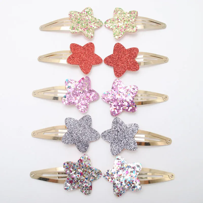 Mix Hairclips 10 шт./лот, маленький размер, заколки для девочек, блестящее сердце, подарок на день рождения, аксессуары для маленьких девочек, детский зажим для волос для детей - Цвет: Mix Hairclips