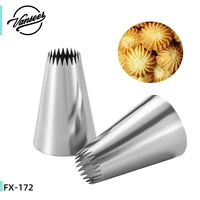 172 large open star piping nozzle cupcake cake decorating tools stainless steel icing cream nozzles bakeware pastry tips