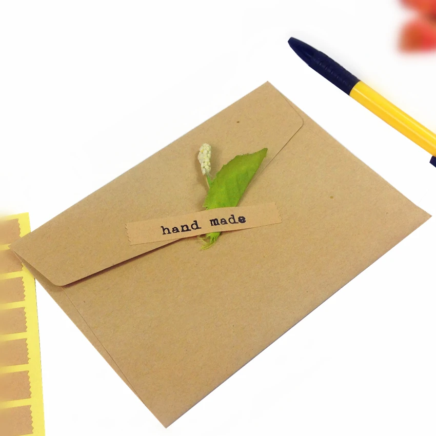120pcs/lot Handmade Hand-Wrapped Leather Sealing Sticker Kraft Sticker Baking DIY Gift Box Stickers Scrapbooking