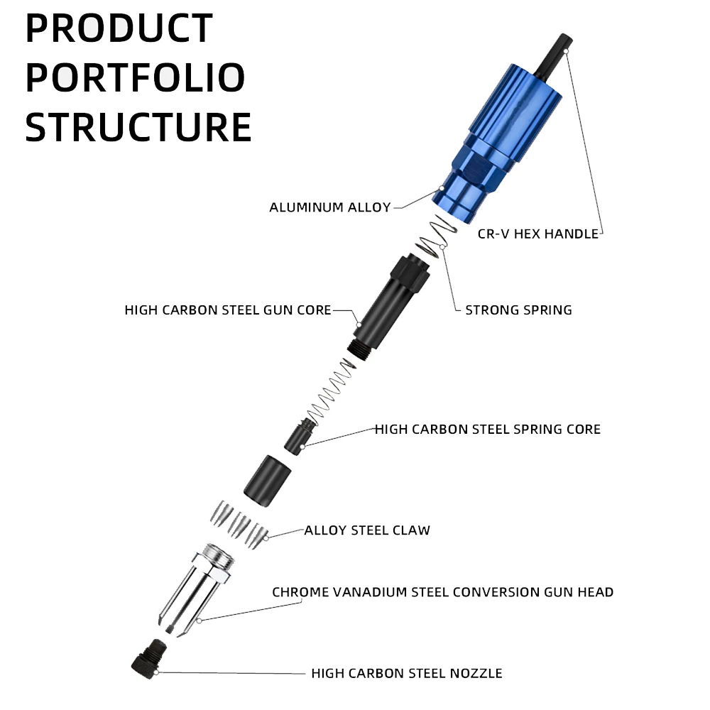 Электрический пистолет 2 4 мм 8 гайка дрель адаптер беспроводные клепки