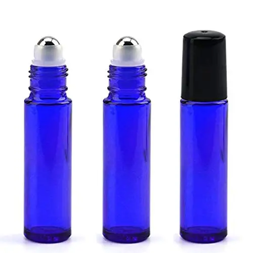 

3Pack 10ml Glass Bottles For Essential Oils 10cc Roller Ball Vials Perfume Deodorant Containers Colored Vial