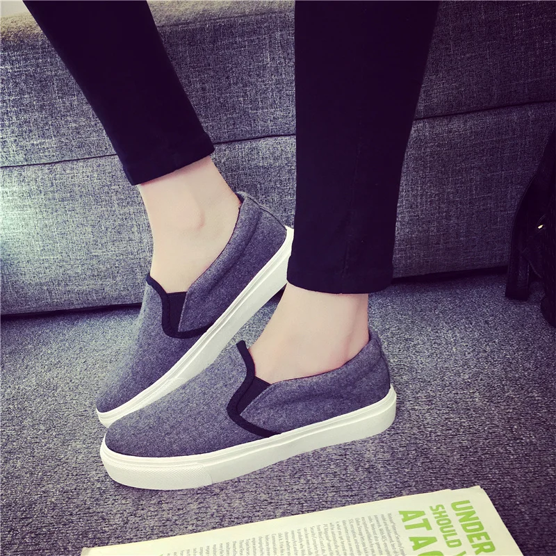 Женские лоферы Сезон весна-осень Классическая парусиновая обувь для женщин