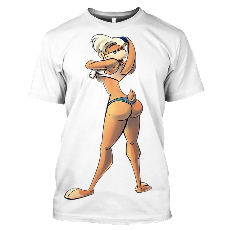 

Summer New Men's Women's Cartoon 3D Printing T-Shirts Anime Rabbit Casual Hip-Hop Harajuku Oversized O-Neck Breathable Top