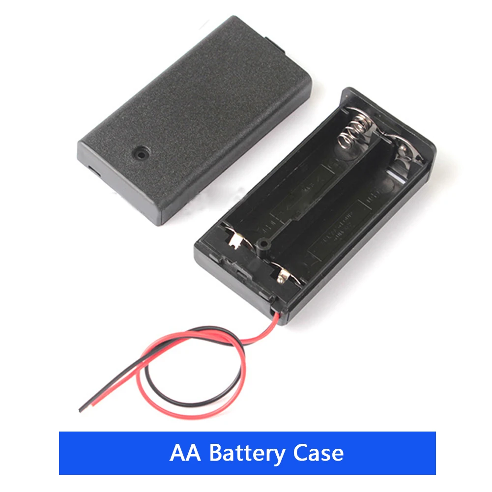 1 шт. AA Батарея держатель Чехол Коробка с проводами включения/выключения крышка 2 3