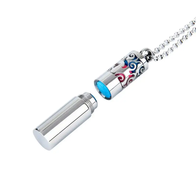 Ожерелье для ароматерапии цепочка из нержавеющей стали масло емкость духов