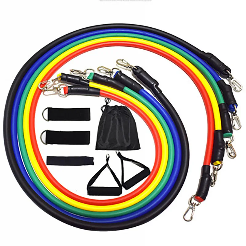 

Multifunctional 11-piece set of tension rope tensioner with resistance fitness equipment fitness elastic training belt