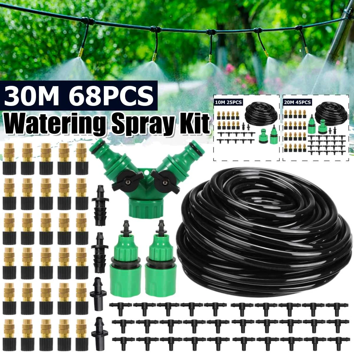 

10/20/30M Garden Watering system Automatic Irrigation Spray Sprinkler System Garden Potted Drip Irrigation Kit Spray cooling kit