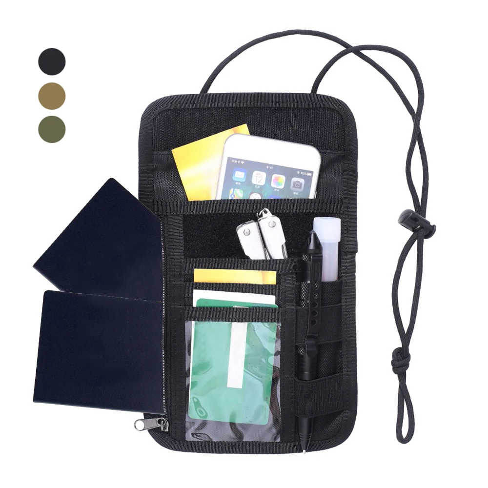 1000D тактическая Противоугонная Скрытая сумка для паспорта кошелек шейный