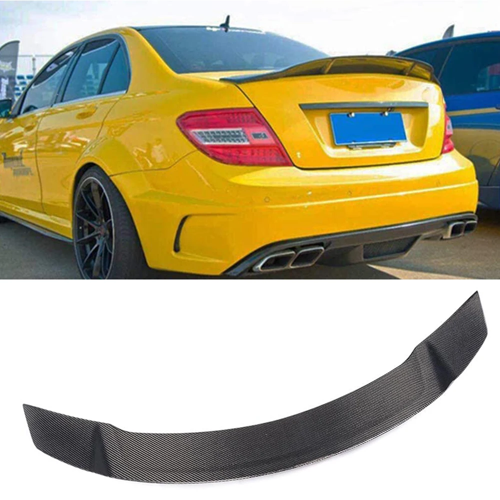 Задний спойлер C Class из углеродного волокна для Mercedes Benz W205 C200 C300 C400 C450 C63 AMG Sedan 4D 15 17