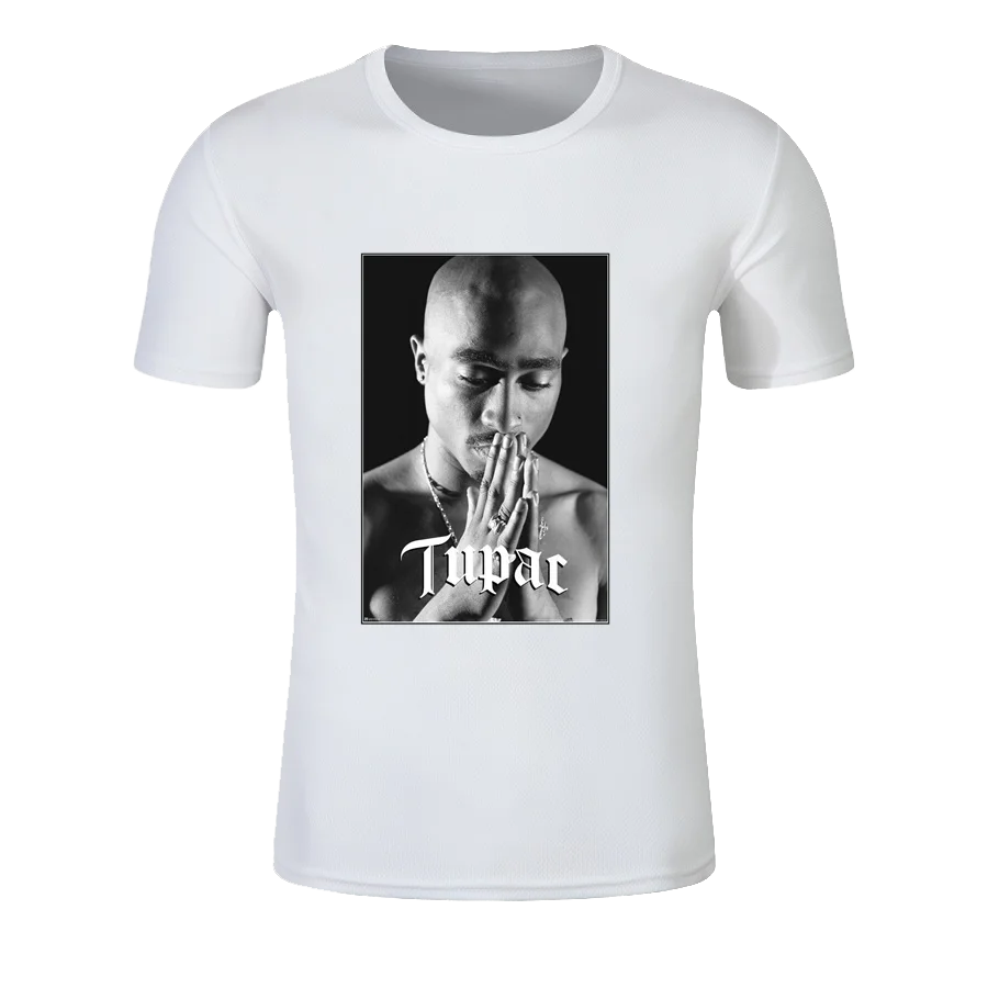 

Custom Summer Men Women Tupac 2pac Praying 4 Quick Dry T-shirt Couple Style Round Neck Jogging T-Shirt