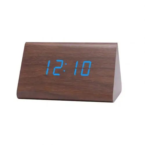 Bamboo Blue Цифровой деревянный USB светодиодный ночной Светильник будильник термометр дисплей часы для украшения гостиной на батарейках часы - Цвет: Bamboo Blue