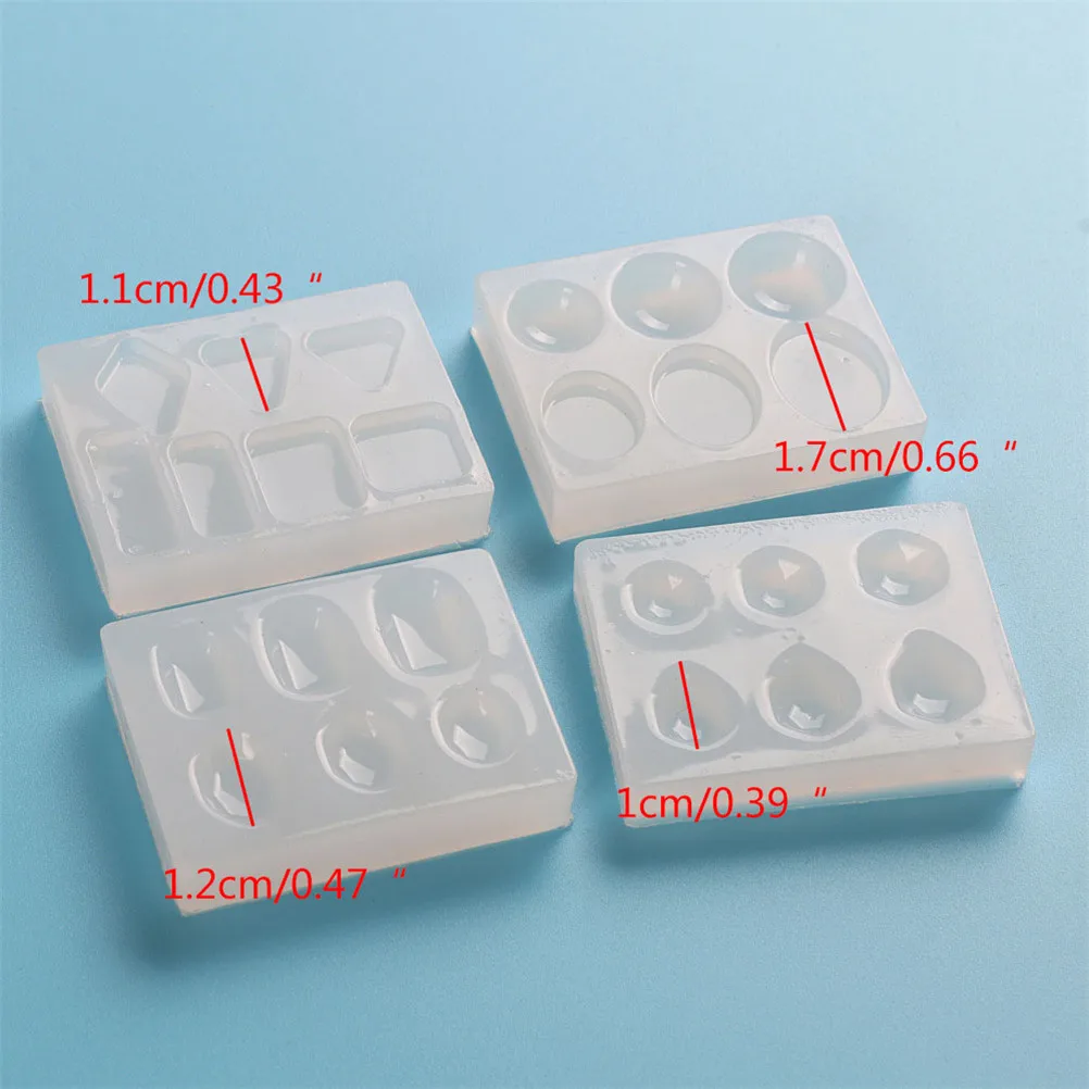 

1PC DIY UV Resin Liquid Silicone Mold Pendant Charms Craft for DIY Earrings Necklace Making Jewelry 4 Styles Transparent