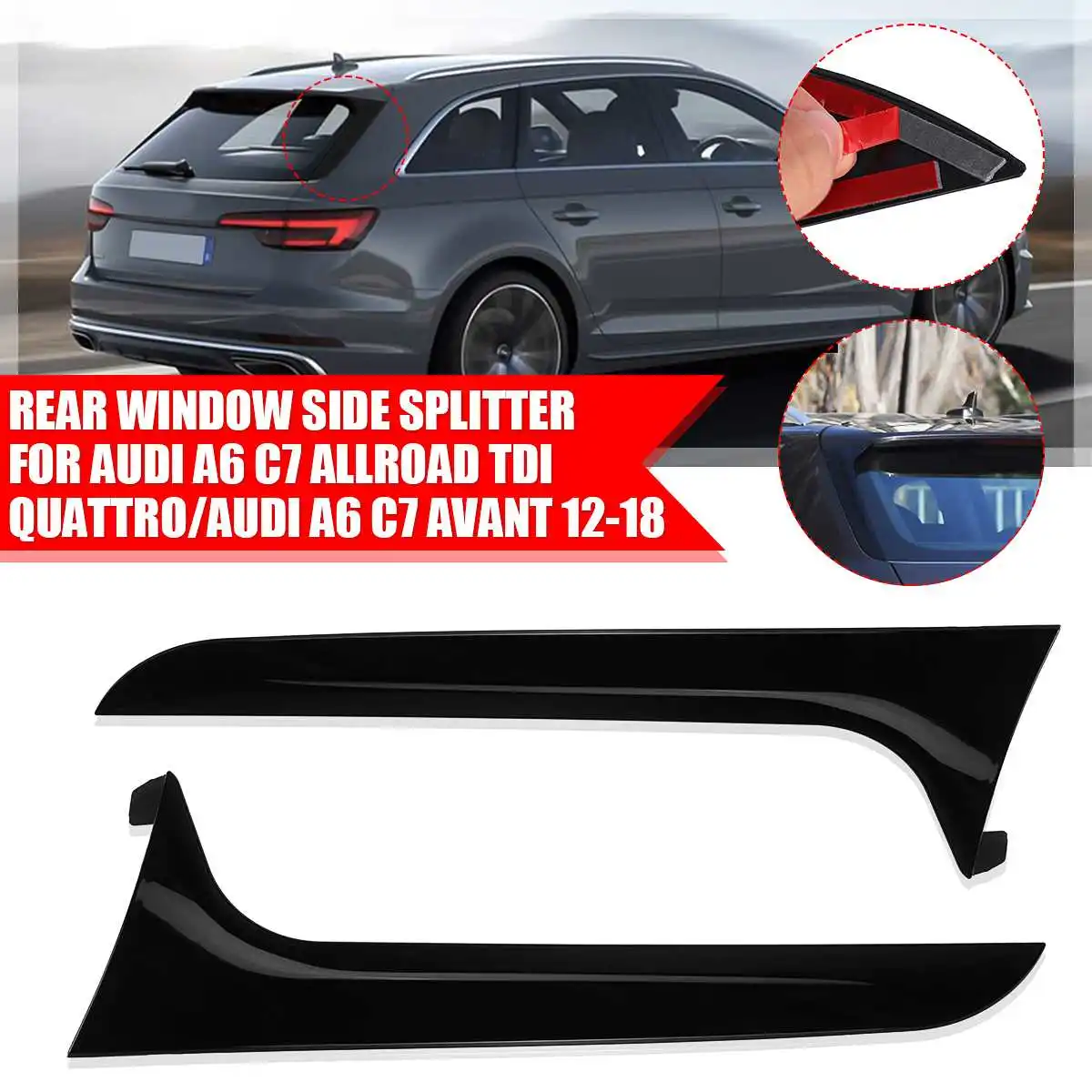 

Пара спойлеров Canard для AUDI A6 C7 Allroad TDI/Avant 2012-2018, задний боковой спойлер из АБС-пластика, внешние части спойлеров и крыльев