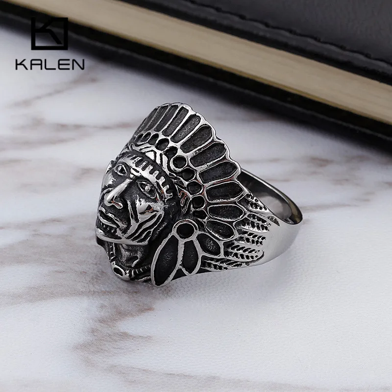 Кольцо мужское/женское из нержавеющей стали Винтажное кольцо в этническом стиле