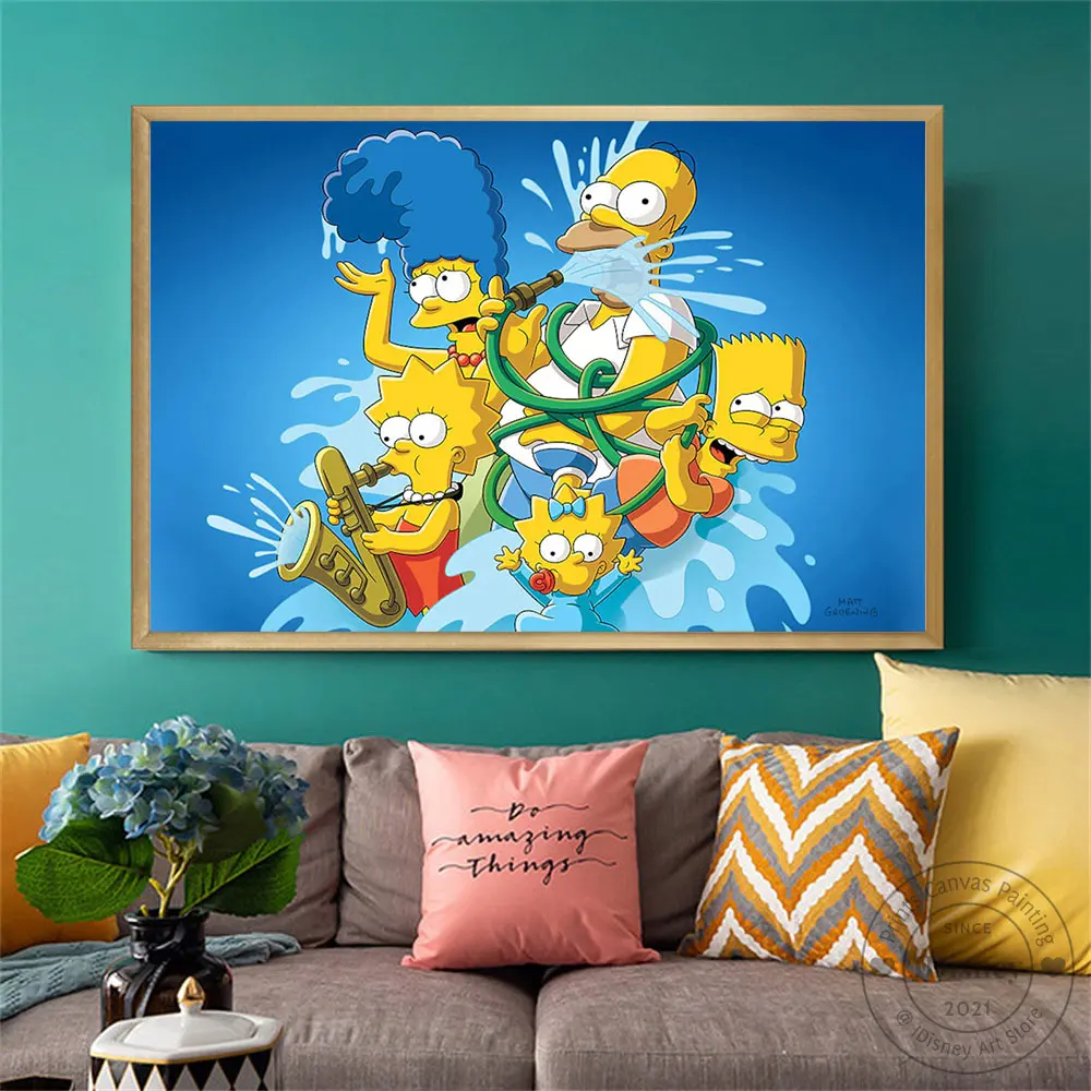 

Disney Anime The Simpsons Poster Tv Series Print Canvas Painting Wall Art Picture For Living Kids Room Home Decoration Best Gift
