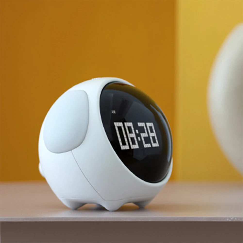 

Emoticon Pixel Alarm Clock Multifunction Electronic Alarm with Voice Control Cute Cartoon Night Light Smart Children Clock