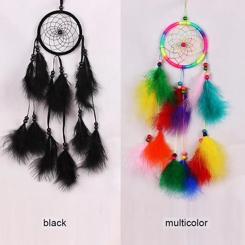 

Creative White Feathers Ethnic Style Indian Dream Net Wind Chime Beautiful Car Pendant wind chimes Dreamcatcher Home Decoration