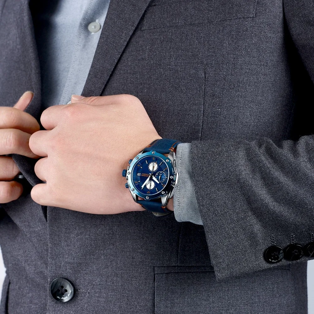 Часы MEGIR Мужские кварцевые с хронографом деловые креативные армейские в стиле