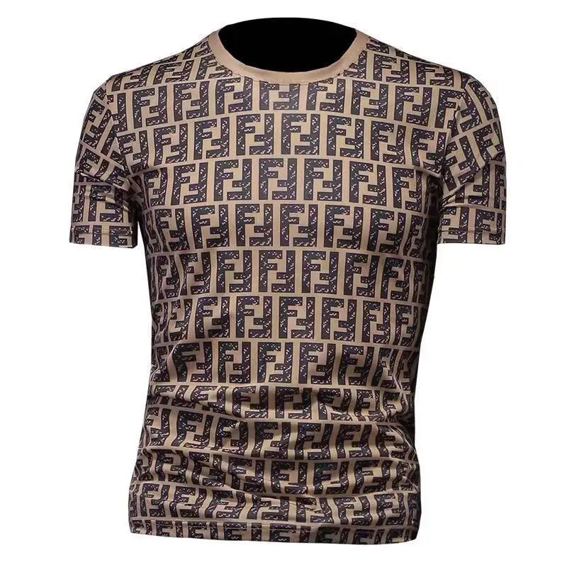 

Men's new mercerized cotton short sleeve casual sports suit T-shirt in summer