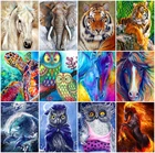 AZQSD Алмазная вышивка, лошади, сова, тигр, волк, Алмазная мозаика для рукоделия, живопись, вышивка крестом, стразы, украшение для дома