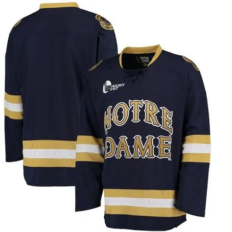 

Notre Dame Fighting Irish College Retro throwback MEN'S Hockey Jersey Embroidery Stitched Customize any number and name