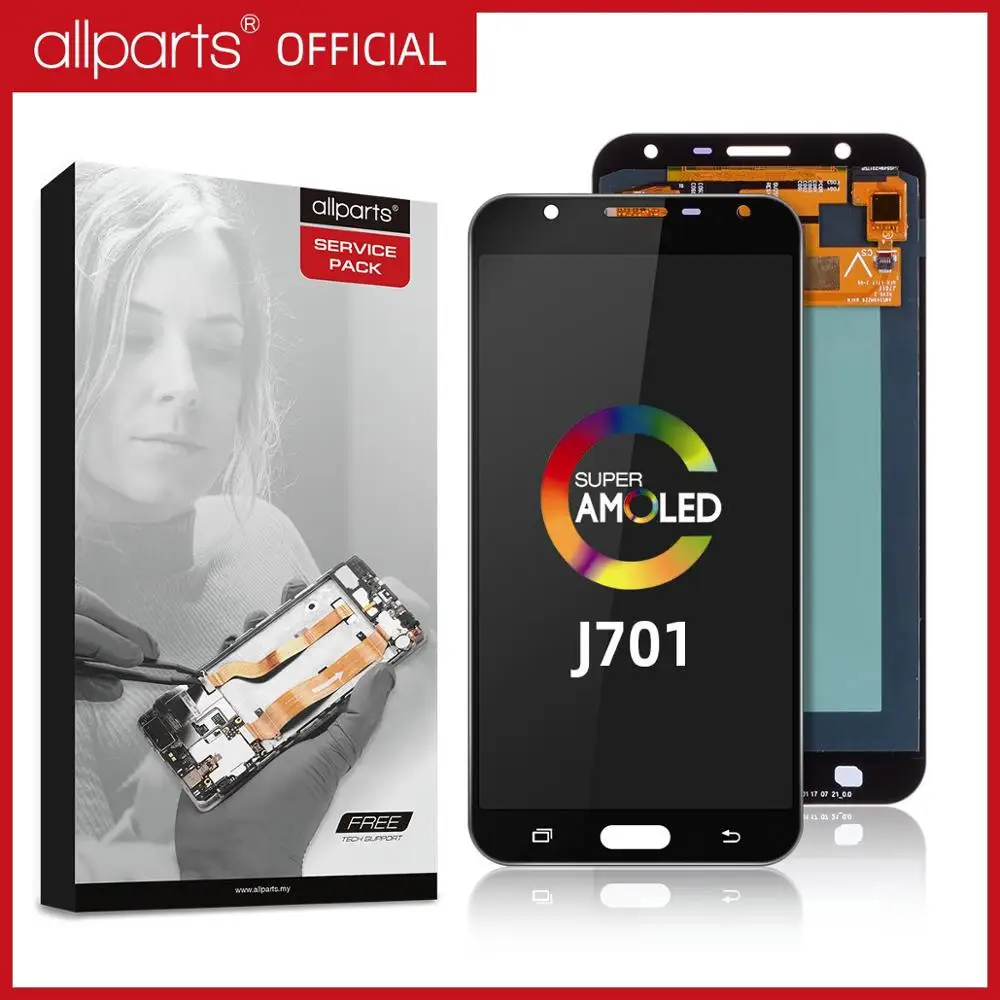 Оригинальный AMOLED ЖК дисплей для samsung J701 J701F Galaxy J7 Neo сенсорный экран сборка