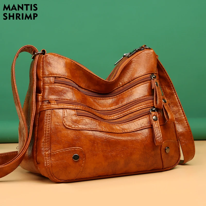 

Women Shoulder Bag Female Messenger Bag PU Leather Luxury Handbags Women's Bags Designer Shoulder Crossbody Bag Solid Color Tote