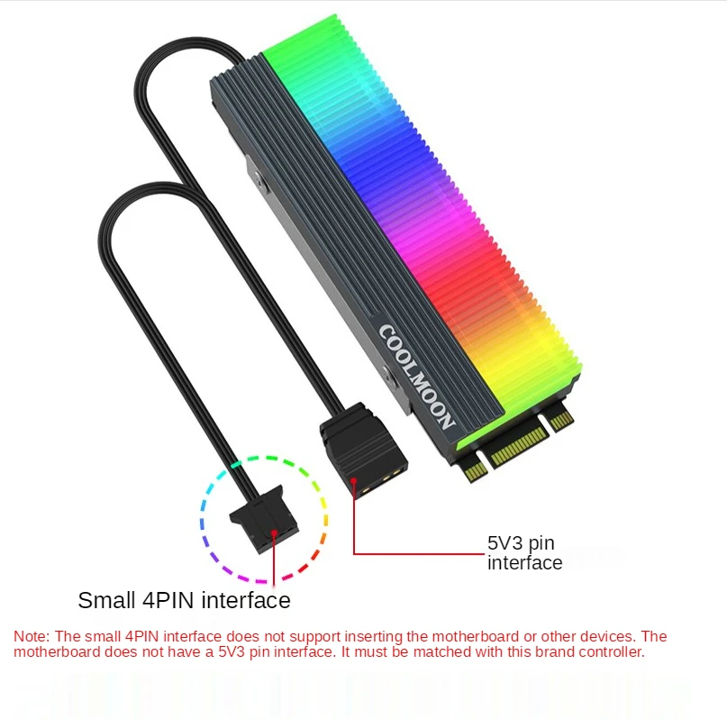 

COOLMOON CR-M2A 5V 3PIN ARGB M.2 Radiator Radiator Radiator Radiator Memory Cooling Vest RGB Desktop PC Snowman Cn(origin) CE