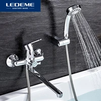 ledeme bathtub faucets set hand shower head bathroom single handle chrome plated shower bathtub faucet bath faucet l2203 l2203w