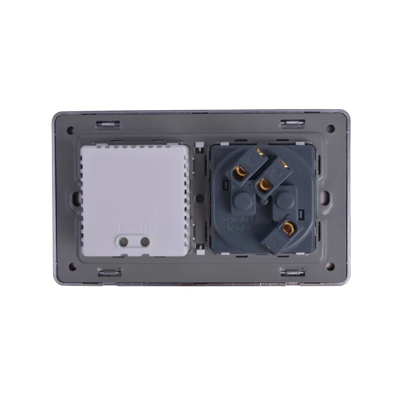 German Standard Socket EU Power Outlet With Dual USB Smart Induction Charge Port For Mobile 2.1A Crystal Glass Panel | Обустройство