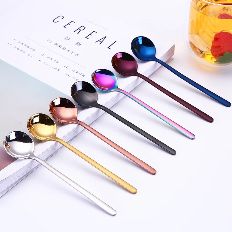 304 кофейная ложка из нержавеющей стали маленькие круглые десертные кофейные