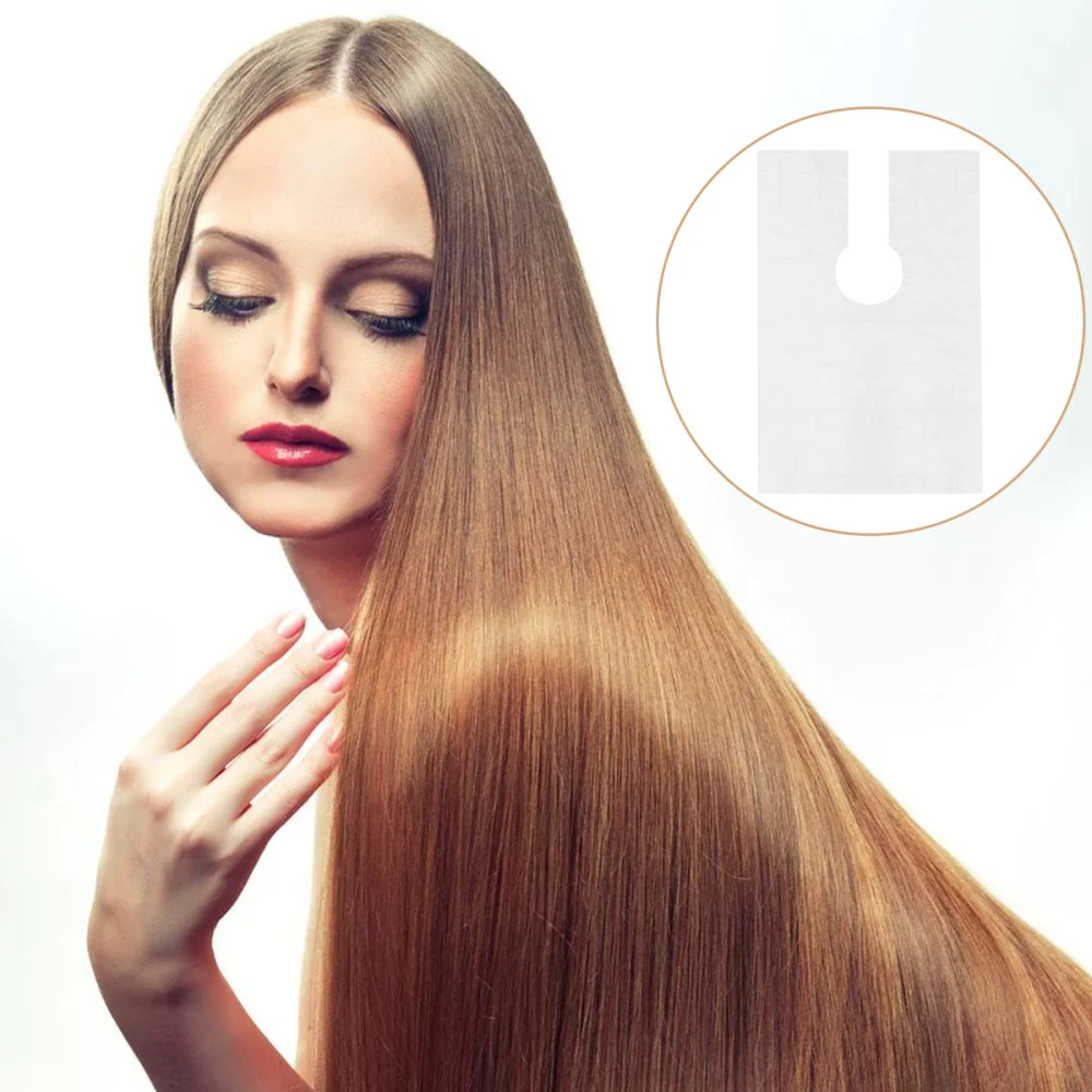 

200PCS Disposable Hairdressing Shawls PE Perm Dye Hair Shawl Hot Oil Treatment Capes Waterproof Haircut Neckerchief
