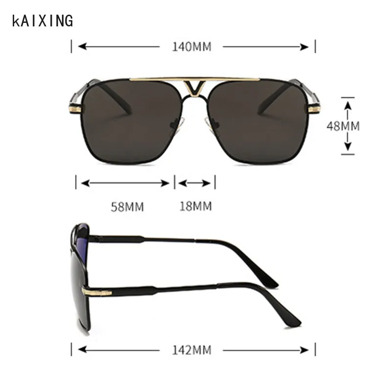 

KAIXING Classic Brand Pilot Polarized Sunglasses Square Men Sun Glasses Driving Anti-Glare UV400 Goggles For Male 2020 Gafas