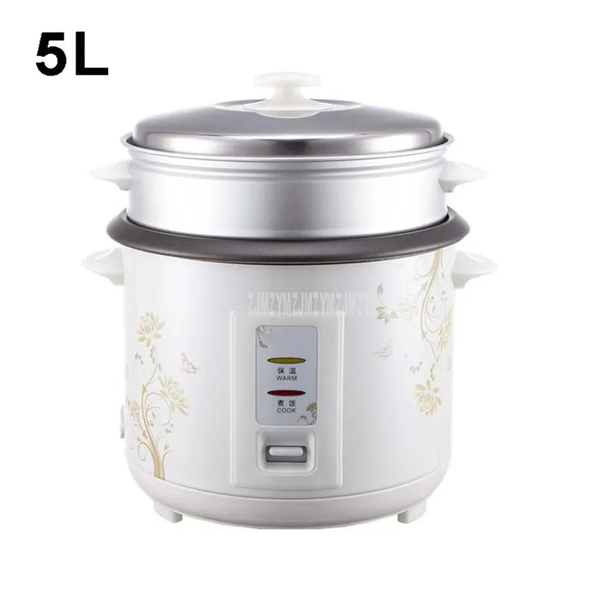 

5L Electric Rice Cooker Household Porridge Soup Cooking Machine With Steaming Layer Black Crystal Inner Tank 5-8 Person RZ-50B