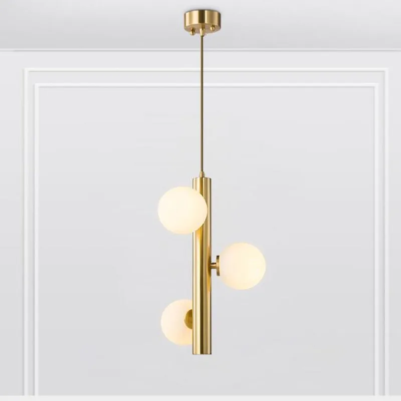 

Nordic Glass Golden Chandelier Hotel Living Room Dining Room Bedroom Bedside Decorative Chandelier