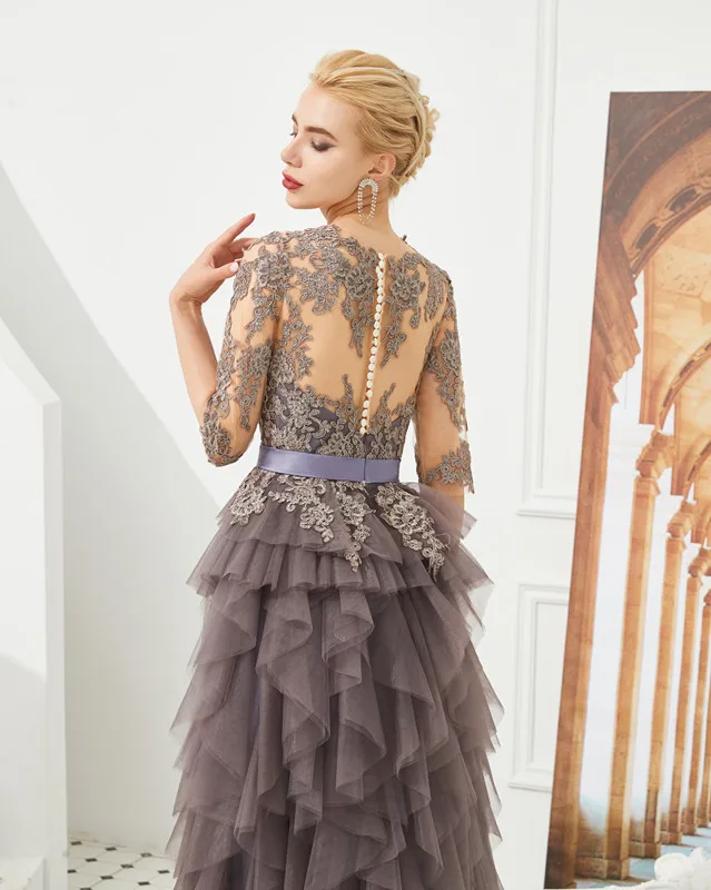 Женское платье для матери невесты элегантное Многоярусное кружевное из тюля с