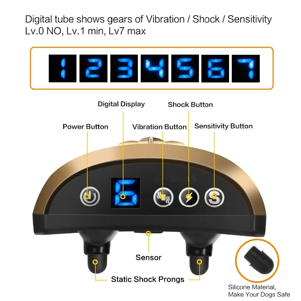 Перезаряжаемый вибрационный ошейник для собак Отпугиватель домашних животных
