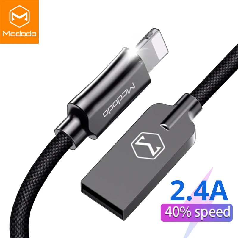 Mcdodo USB кабель 2.4A для Lightning iPhone 12 11 Pro XS Max XR X 8 iPad Быстрая зарядка провода IOS 14