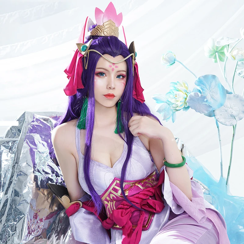 Kopen Game Lol Jade Zwaard Legend Nami Cosplay Kostuum Leuke Battle Jurk Met Zeemeermin Staart Hoofddeksels Vrouwen Halloween Carnaval Uniformen